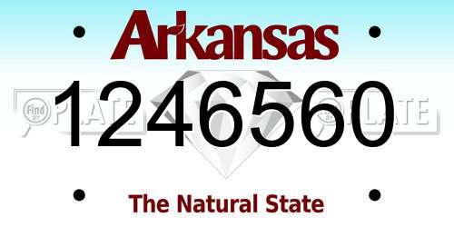 1246560 Arkansas License Plate