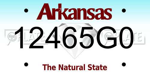 12465G0 Arkansas License Plate