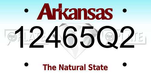 12465Q2 Arkansas License Plate