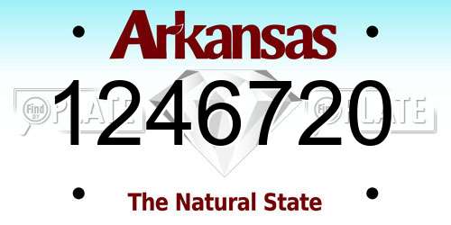 1246720 Arkansas License Plate
