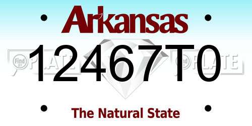 12467T0 Arkansas License Plate