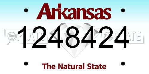 1248424 Arkansas License Plate