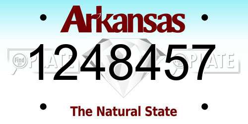 1248457 Arkansas License Plate