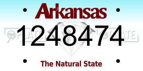 1248474 Arkansas License Plate