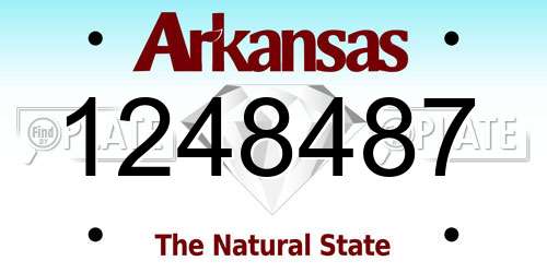 1248487 Arkansas License Plate