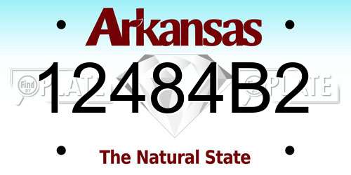 12484B2 Arkansas License Plate