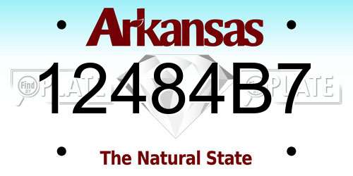 12484B7 Arkansas License Plate