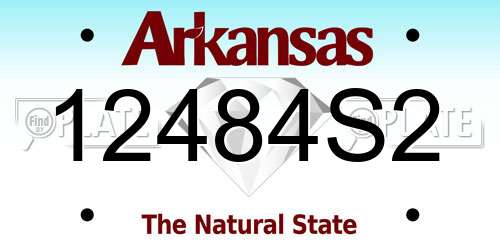 12484S2 Arkansas License Plate