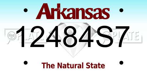 12484S7 Arkansas License Plate