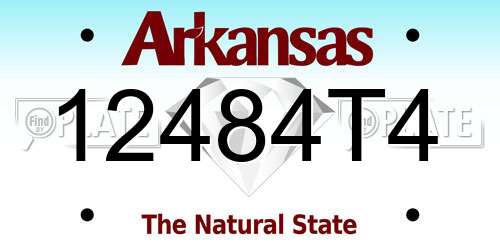 12484T4 Arkansas License Plate