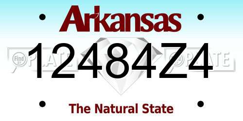 12484Z4 Arkansas License Plate