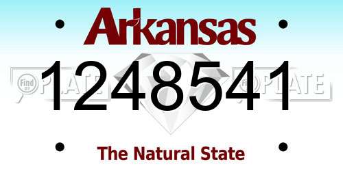 1248541 Arkansas License Plate