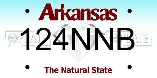 124NNB Arkansas License Plate