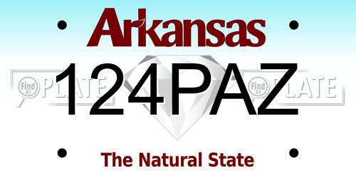 124PAZ Arkansas License Plate