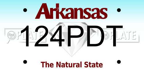 124PDT Arkansas License Plate
