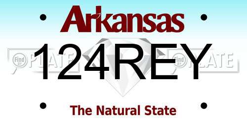 124REY Arkansas License Plate