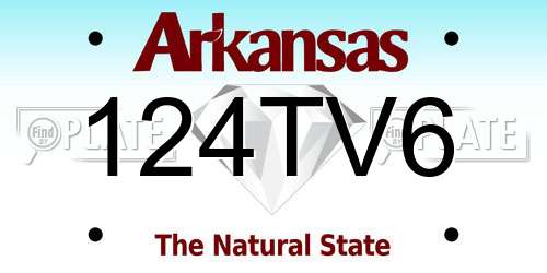 124TV6 Arkansas License Plate