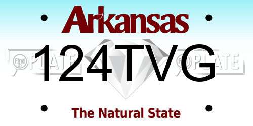 124TVG Arkansas License Plate