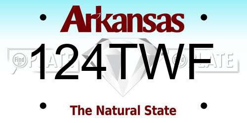124TWF Arkansas License Plate