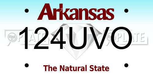 124UVO Arkansas License Plate