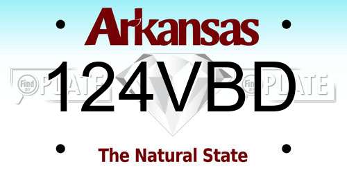 124VBD Arkansas License Plate