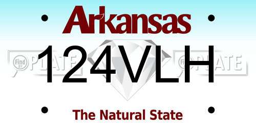 124VLH Arkansas License Plate