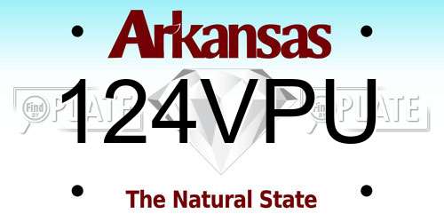 124VPU Arkansas License Plate