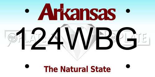 124WBG Arkansas License Plate