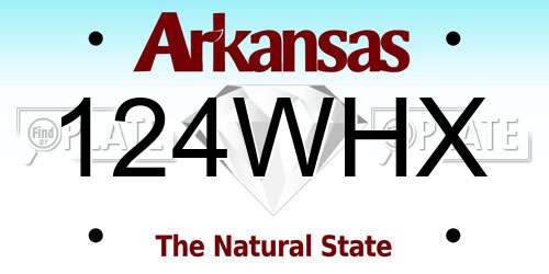 124WHX Arkansas License Plate