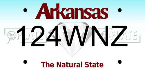 124WNZ Arkansas License Plate