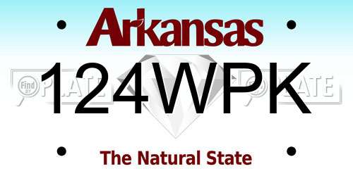 124WPK Arkansas License Plate