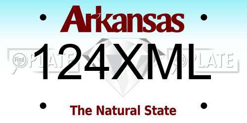 124XML Arkansas License Plate