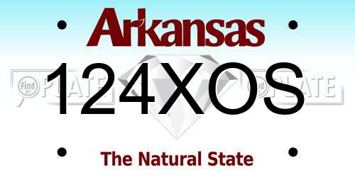 124XOS Arkansas License Plate