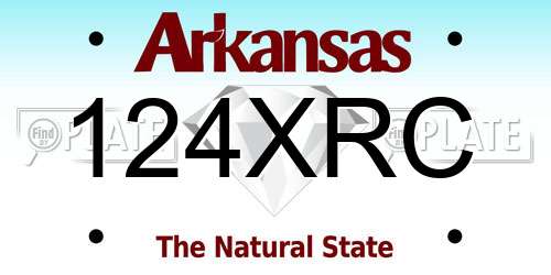 124XRC Arkansas License Plate