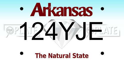 124YJE Arkansas License Plate