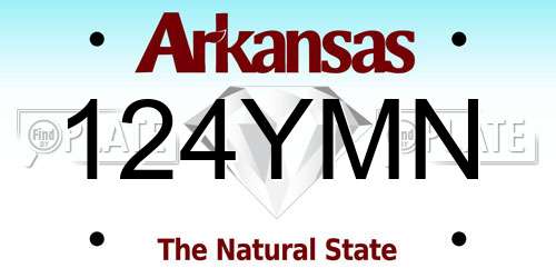 124YMN Arkansas License Plate