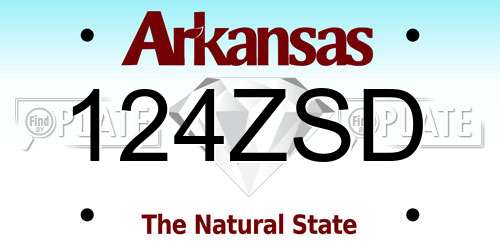 124ZSD Arkansas License Plate