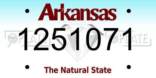 1251071 Arkansas License Plate