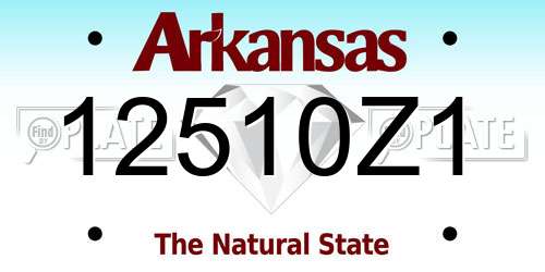 12510Z1 Arkansas License Plate