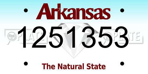 1251353 Arkansas License Plate