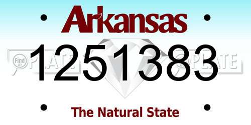 1251383 Arkansas License Plate