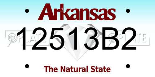 12513B2 Arkansas License Plate