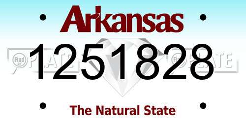 1251828 Arkansas License Plate