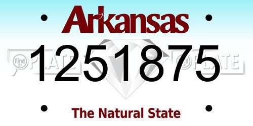 1251875 Arkansas License Plate