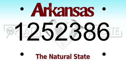1252386 Arkansas License Plate