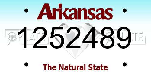1252489 Arkansas License Plate