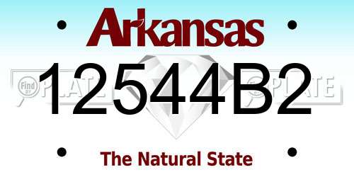 12544B2 Arkansas License Plate