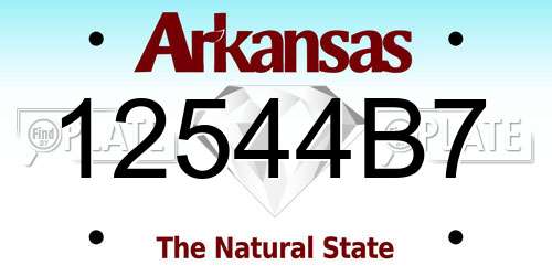 12544B7 Arkansas License Plate