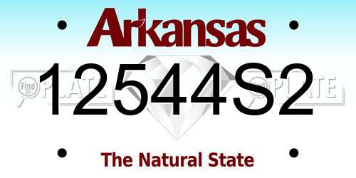 12544S2 Arkansas License Plate