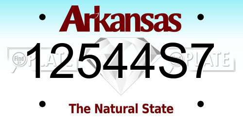 12544S7 Arkansas License Plate